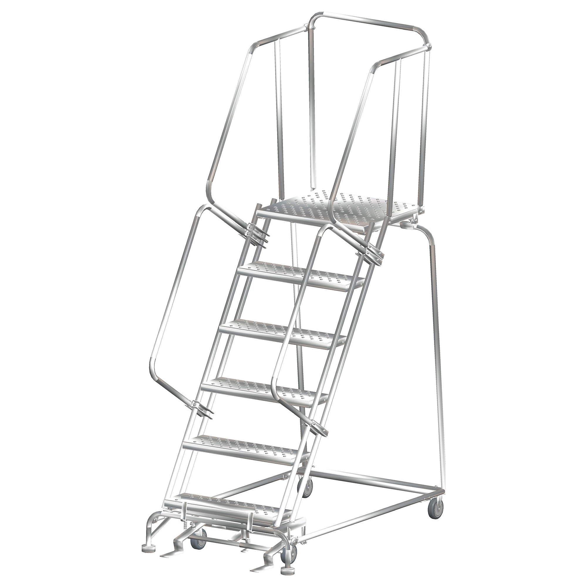 Ballymore, Stainless Steel Rolling Ladder, Overall Height 93 in, Steps 6, Material Stainless Steel, Model# SS063221P
